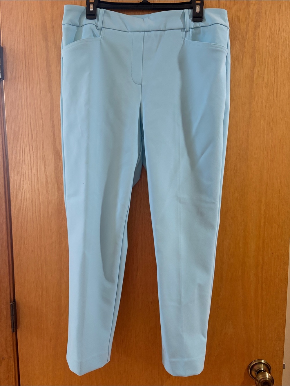Rachel Zoe Pale Blue Straight-Leg stretchy Pants